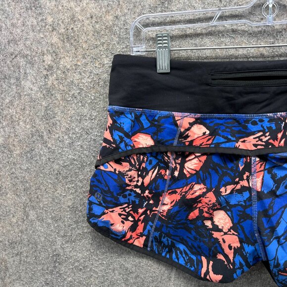 Lululemon Shorts Women 4 Speed Up Multicolor Abstract Floral Swift Running 2.5" - Picture 2 of 10